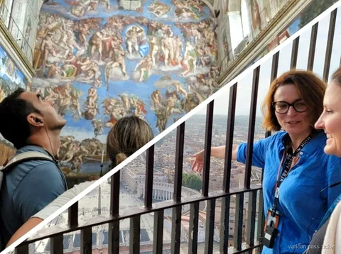 Vista dalla sommità della cupola di San Pietro dopo la salita a Roma